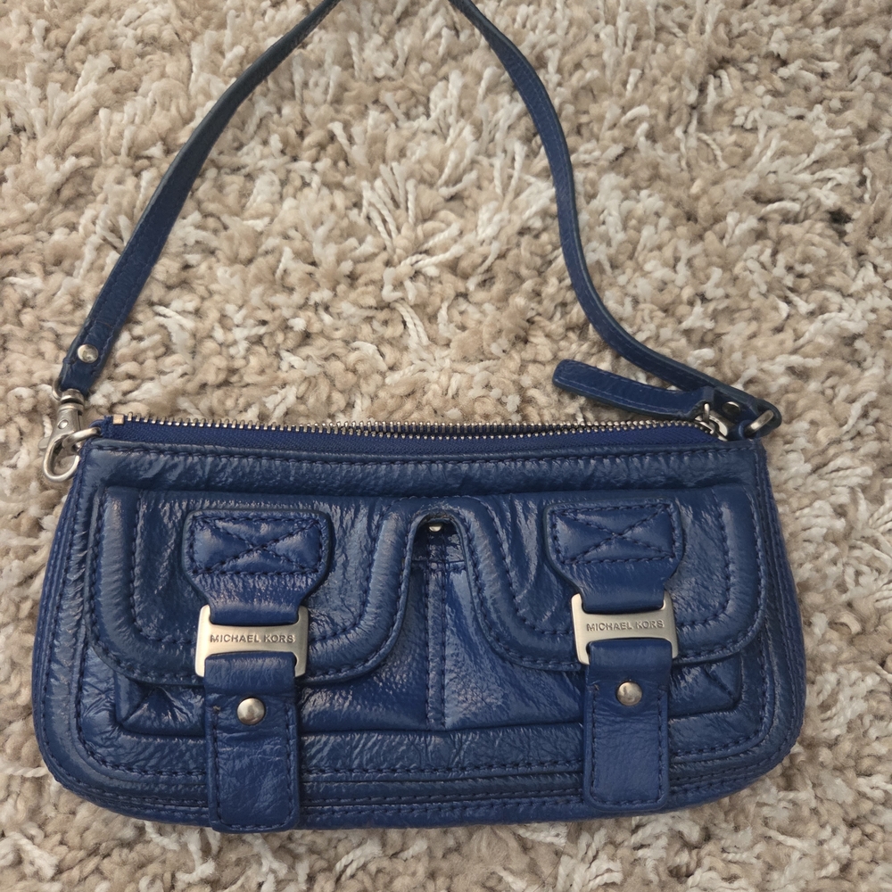 Michael Kors Blue Leather Shoulder Bag